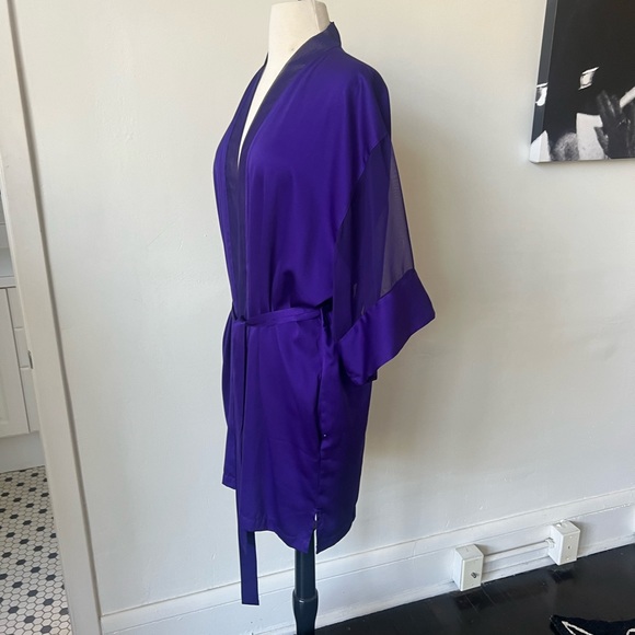 Vintage Victoria’s Secret Purple Satin Robe 1990’s VS Sexy Satin Robe - Picture 6 of 8
